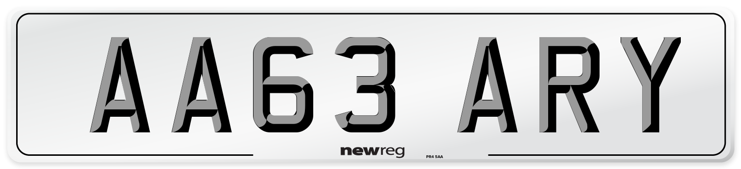 AA63 ARY Number Plate from New Reg